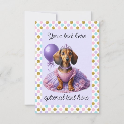 Invitation Princesse Dachshund (Devant)