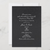 Invitation Princesse Damask Noir Élégant Mariage Conte de Fée (Devant)