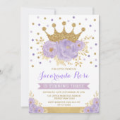 Invitation Princesse d'Anniversaire de la Couronne Florale d' (Devant)