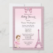 Invitation Princesse dans le baby shower de pois de tutu (Dos)