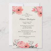 Invitation Princesse dans Tutu Baby shower aux fleurs d'aquar (Dos)