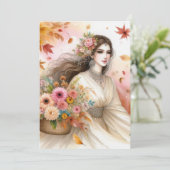 Invitation Princesse d'automne laisse le texte de calligraphi (Debout devant)