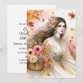 Invitation Princesse d'automne laisse le texte de calligraphi (Devant / Derrière)