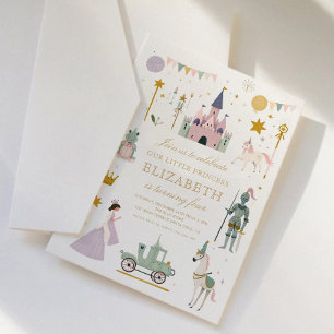 Invitation Princesse de conte de fées Dragon Fille Anniversai