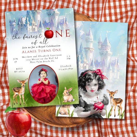 Invitation Princesse de Conte de Fées La Plus Belle 1er Anniv