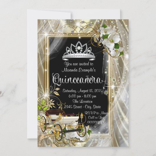 Invitation Princesse de conte de fées Quinceañera (Devant)
