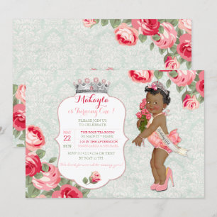 Invitation Princesse de Cortège Afro-Américaine Bébé