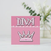 Invitation Princesse de diva de baby shower Crown, chaussures (Debout devant)