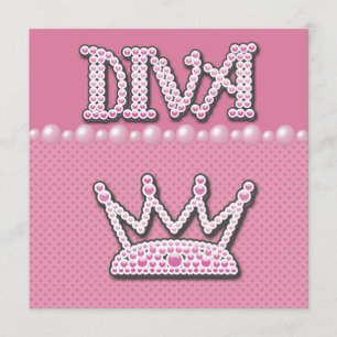 Invitation Princesse de diva de baby shower Crown, chaussures
