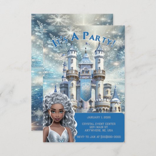 Invitation Princesse de glace (Devant / Derrière)