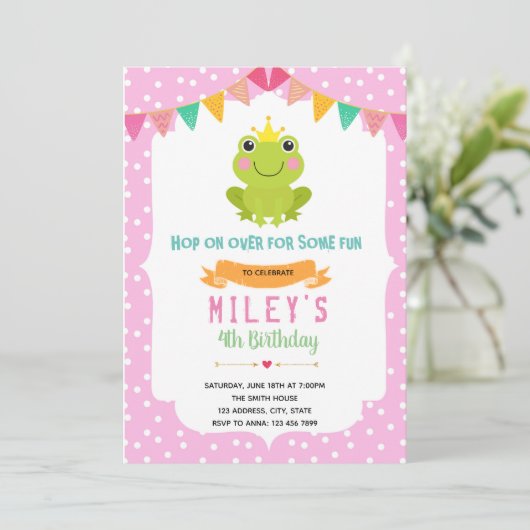 Invitation princesse de grenouille (Debout devant)
