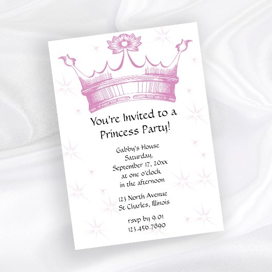 Invitation Princesse de la Couronne rose