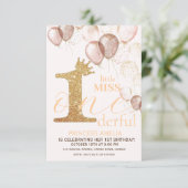 Invitation Princesse de la Couronne rose étincelante Premier  (Debout devant)