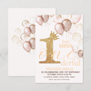 Invitation Princesse de la Couronne rose étincelante Premier