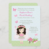 Invitation Princesse des Fées de Woodland (Devant / Derrière)