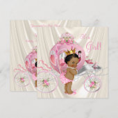 Invitation Princesse d'ethnie Baby shower Pink Ivory Pearl (Devant / Derrière)