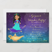 Invitation Princesse d'invitation de soirée pyjamas de mille (Dos)