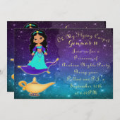 Invitation Princesse d'invitation de soirée pyjamas de mille (Devant / Derrière)