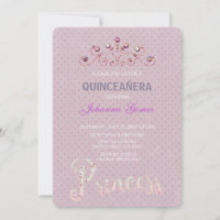 PRINCESSE D'INVITATION QUINCEAÑERA