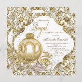 Invitation Princesse d'or Quinceañera (Devant / Derrière)