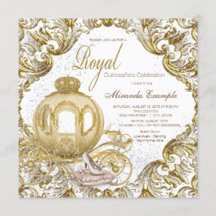 Invitation Princesse d'or Quinceañera