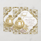Invitation Princesse d'or Quinceañera (Devant / Derrière)