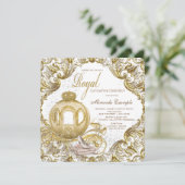 Invitation Princesse d'or Quinceañera (Debout devant)