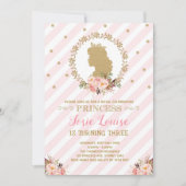 Invitation Princesse d'or rose Anniversaire Chic Floral Royal (Devant)