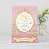 Invitation Princesse d'or rose| Cendrillon| Anniversaire roya (Debout devant)