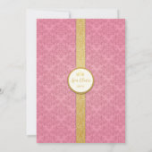 Invitation Princesse d'or rose| Cendrillon| Anniversaire roya (Dos)