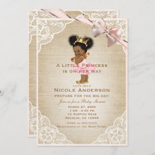 Invitation Princesse d'origine Vintage Baby Girl Showeuse Rus