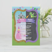 Invitation Princesse & Dragon Joint Boy Girl Anniversaire Inv (Debout devant)