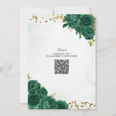 Invitation Princesse du Conte de Fées Vert Émeraude Quinceane (Dos)