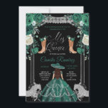 Invitation Princesse Emerald Green & Silver Girl Sweet 15e<br><div class="desc">Princesse Emerald Green & Silver Girl Sweet 15th Quinceanera Black Arrière - plan Invitation Mis Quince Anos,  15th Birthday, </div>