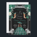 Invitation Princesse Emerald Green & Silver Girl Sweet 15e<br><div class="desc">Princesse Emerald Green & Silver Girl Sweet 15th Quinceanera Black Arrière - plan Invitation Mis Quince Anos,  15th Birthday, </div>