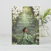 Invitation Princesse Enchanteresse & Grenouille Robe Verte Qu (Debout devant)