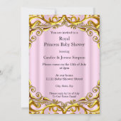 Invitation Princesse est en chemin Baby shower Pink Blonde (Dos)