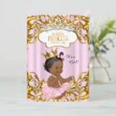 Invitation Princesse est en chemin Baby shower Pink Ethnic (Debout devant)