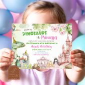 Invitation Princesse et Dinosaur Garçon Jeudi Anniversaire