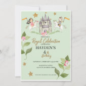 Invitation Princesse et fête du Chevalier, Princesse, anniver (Devant)