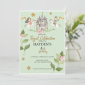 Invitation Princesse et fête du Chevalier, Princesse, anniver (Debout devant)