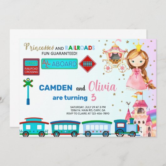 Invitation Princesse et forme l'invitation d'anniversaire des (Devant / Derrière)