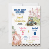 Invitation Princesse et garçon de la voiture de course Annive (Devant)