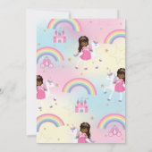 Invitation Princesse et licorne Anniversaire Africain-América (Dos)