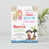 Invitation Princesse et Pirates Jour du frère (Debout devant)