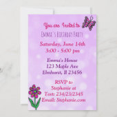 Invitation Princesse et Unicorn Fête d'anniversaire (Dos)