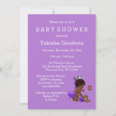 Invitation Princesse ethnique au téléphone Baby shower violet (Dos)