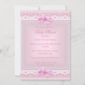 Invitation Princesse ethnique Baby shower fille perles roses (Dos)