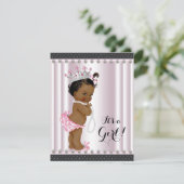 Invitation Princesse ethnique Baby shower Pink Pearl (Debout devant)