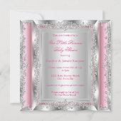 Invitation Princesse ethnique Baby shower rose argent Tutu (Dos)